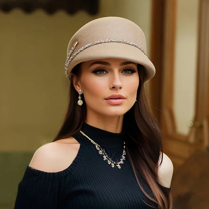 Celestine Crystal Wool Cloche