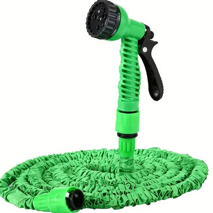 Expandable Garden Hose with Brass Connectors and Adjustable Spray Nozzle