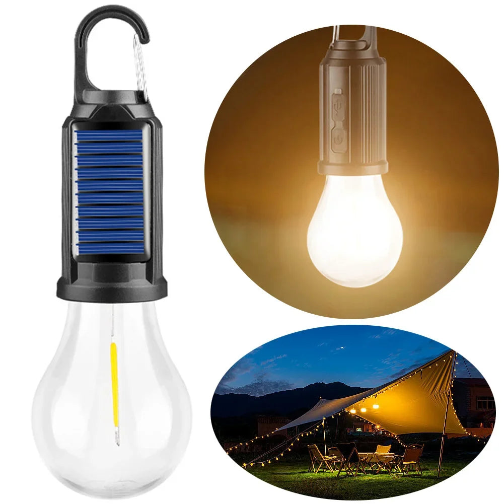 Camping Lantern with Solar Charging and Hanging Hook, 100 Lumens