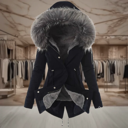 Women’s Hooded Fur Trim Parka Coat | Ally