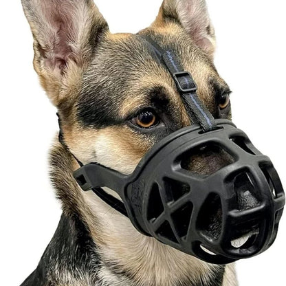 Basket Dog Muzzle with Adjustable Head Straps and Training Instructions