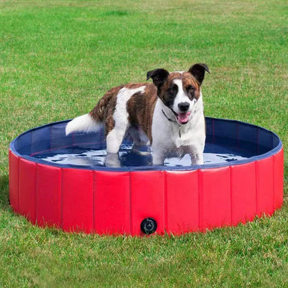 Portable Dog Bathing Pool with Composite Fabric and Quick Drain, 23.62in Diameter