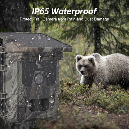 Wildlife Trail Camera with Solar Panel and 4K Video, 50MP Photos