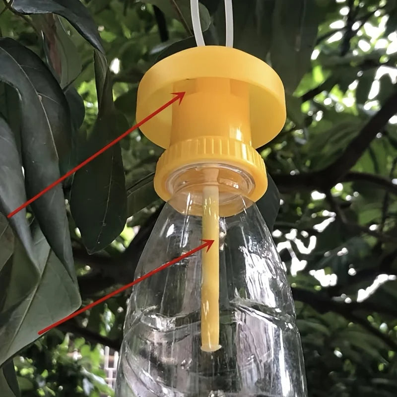 Bottle Fruit Fly Trap with Hanging System and Natural Bait Compatibility