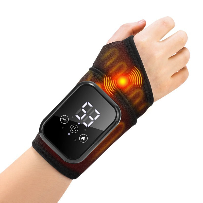 Wrist Massager with Heat and Vibration, Rechargeable with Adjustable Strap