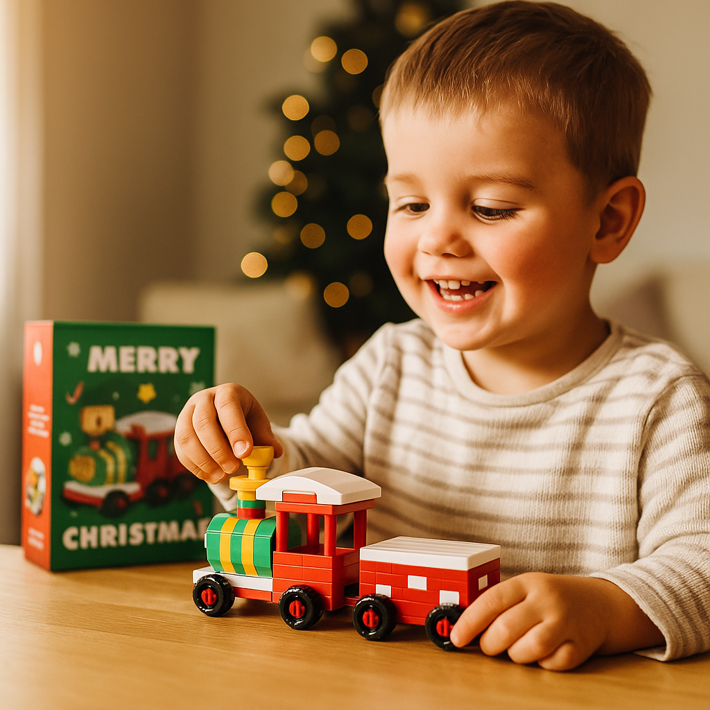 Block Assembly Christmas Figures with Snap Together Pieces and Step Instructions