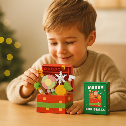 Block Assembly Christmas Figures with Snap Together Pieces and Step Instructions