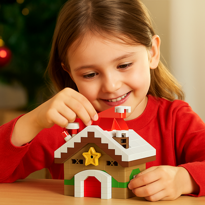 Block Assembly Christmas Figures with Snap Together Pieces and Step Instructions