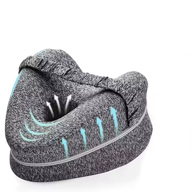 Memory Foam Knee Pillow with Hollow Airflow Channel and Adjustable Leg Strap