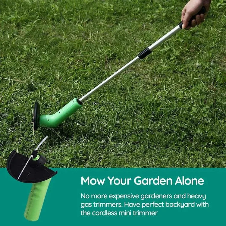 Cordless Grass Cutter with Adjustable Extension Pole and Rotating Blades