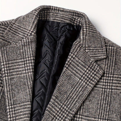 Oxford Plaid Wool Overcoat