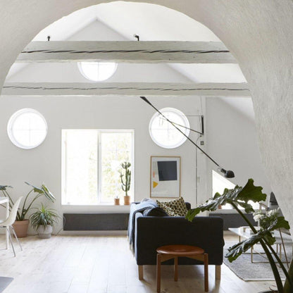 Adjustable Wall Lamp with Extended Arm and Cast Iron Counterweight, Hardwired