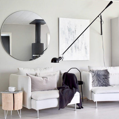 Adjustable Wall Lamp with Extended Arm and Cast Iron Counterweight, Hardwired