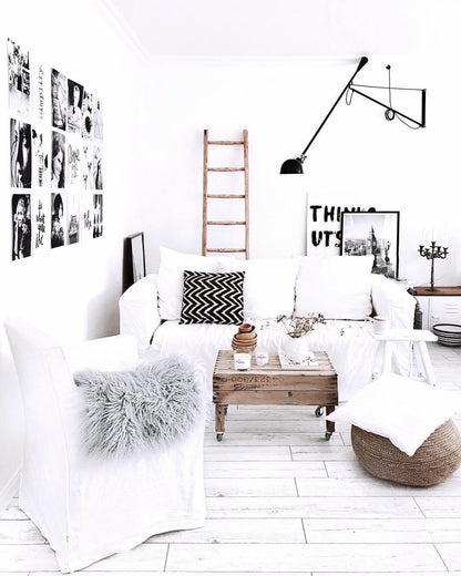 Adjustable Wall Lamp with Extended Arm and Cast Iron Counterweight, Hardwired