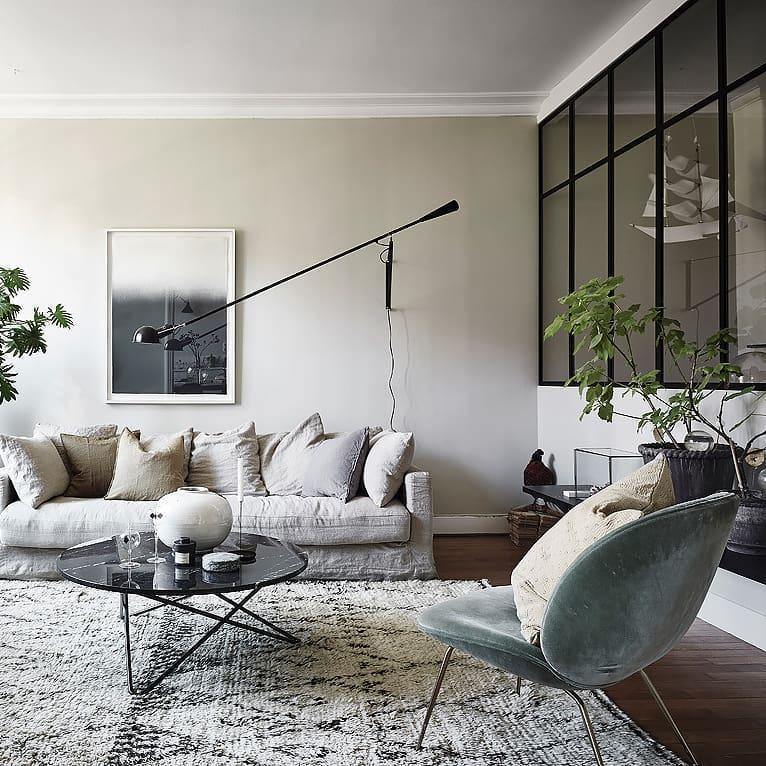Adjustable Wall Lamp with Extended Arm and Cast Iron Counterweight, Hardwired