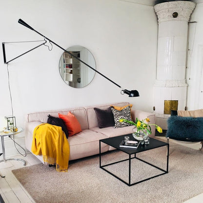 Adjustable Wall Lamp with Extended Arm and Cast Iron Counterweight, Hardwired