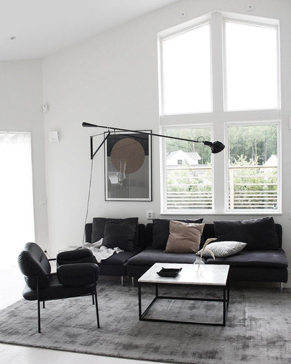 Adjustable Wall Lamp with Extended Arm and Cast Iron Counterweight, Hardwired
