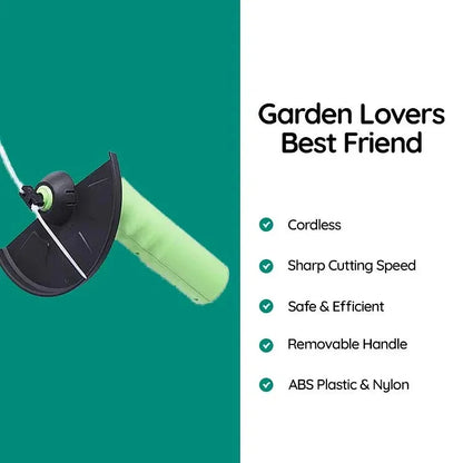 Cordless Grass Cutter with Adjustable Extension Pole and Rotating Blades
