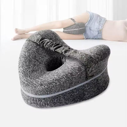 Memory Foam Knee Pillow with Hollow Airflow Channel and Adjustable Leg Strap