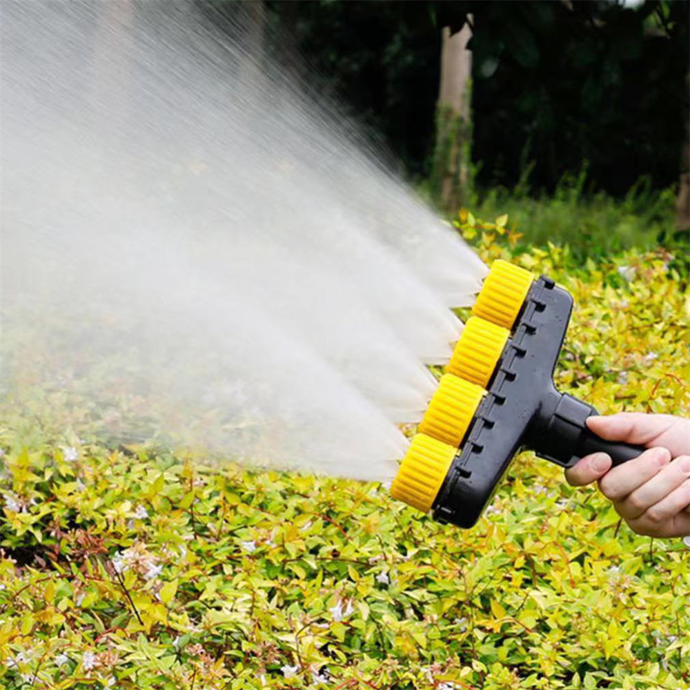 Garden Spray Nozzle with Adjustable Patterns and Trigger Lock for Hose Attachment