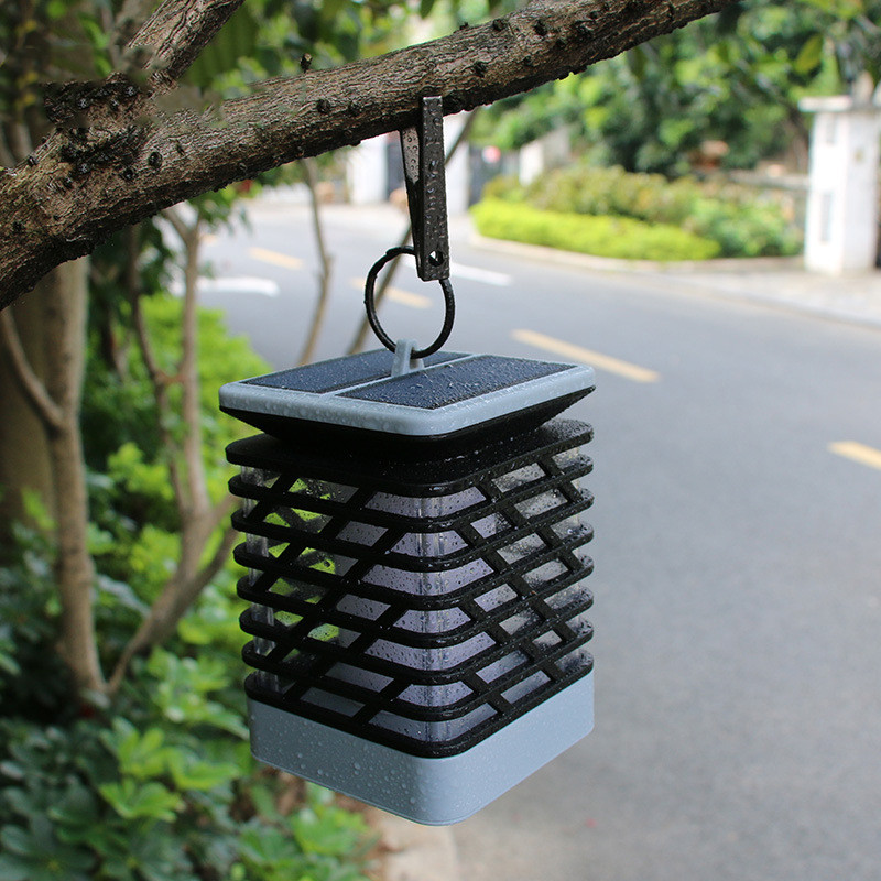 Outdoor Solar Lantern with Automatic Dusk-to-Dawn Sensor and Grooved Pattern