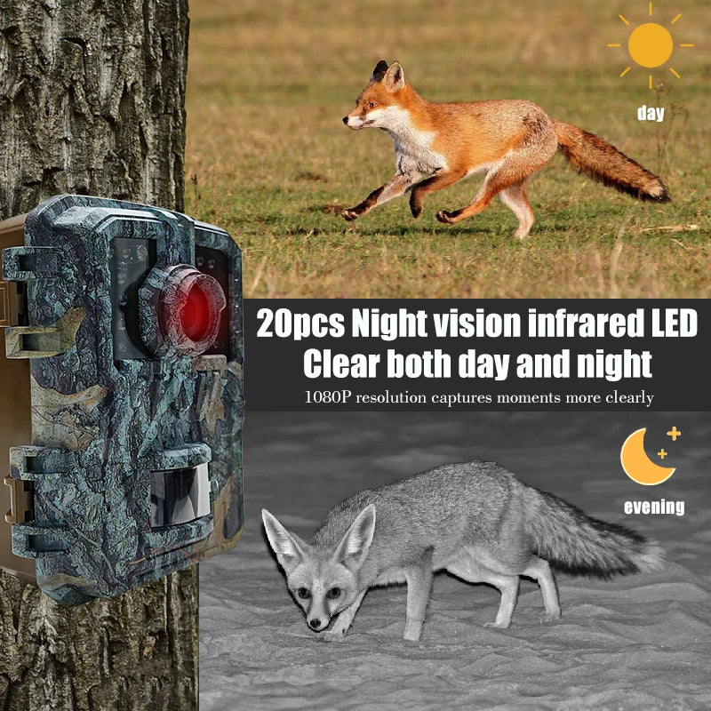 Trail Camera 16MP with PIR Motion Detection and Infrared Night Vision, 120° Wide Angle