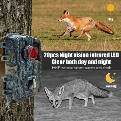 Trail Camera 16MP with PIR Motion Detection and Infrared Night Vision, 120° Wide Angle