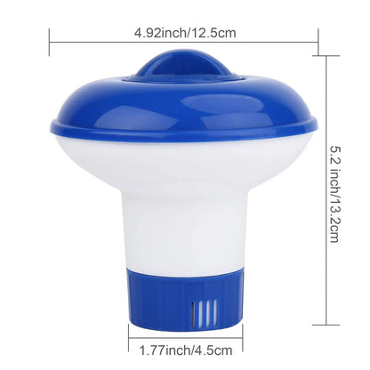 Chlorine Floater with Adjustable Vents and Twist Lock Cover for Pools