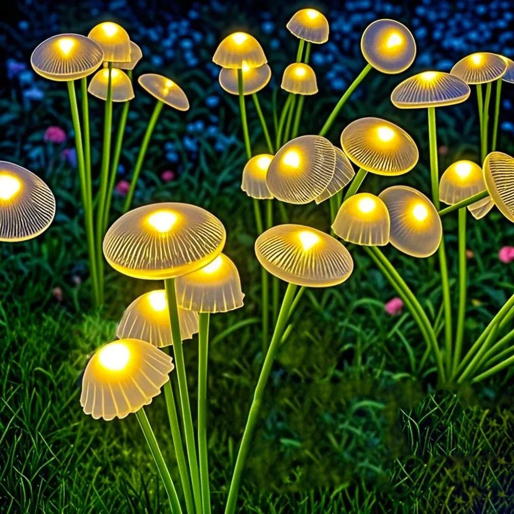 Solar Garden Light with Swaying Jellyfish Head and Dual Lighting Modes, 6 LEDs