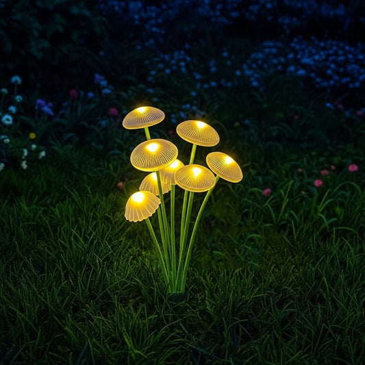 Solar Garden Light with Swaying Jellyfish Head and Dual Lighting Modes, 6 LEDs