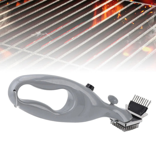 Steam Powered Grill Brush with Stainless Steel Bristles and Extended Handle