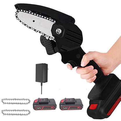 Cordless Mini Chainsaw with Hardened Chain and Safety Lock, 13in 32.8fps