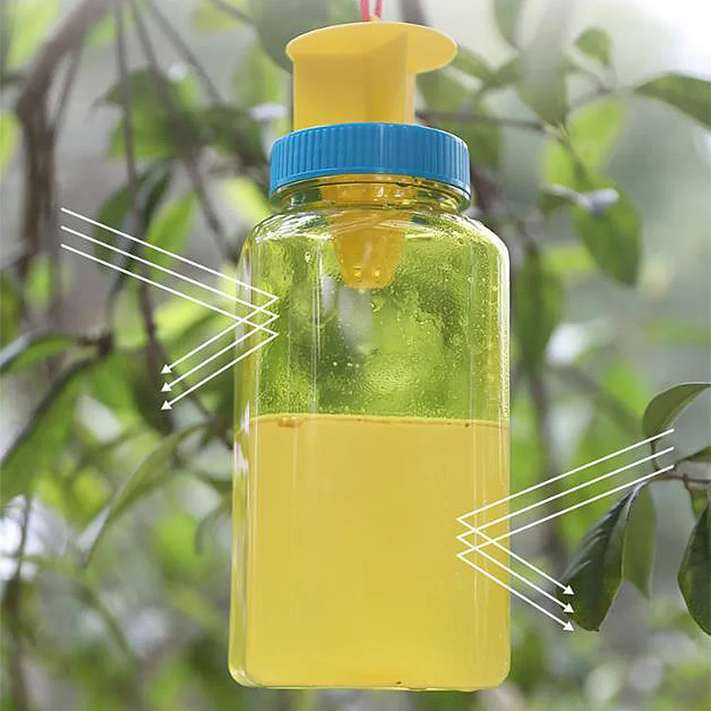 Fruit Fly Trap Bottle with Four Entry Points and Hanging Loop