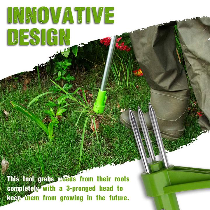 Standing Weed Puller with Three Steel Claws and Foot Pedal