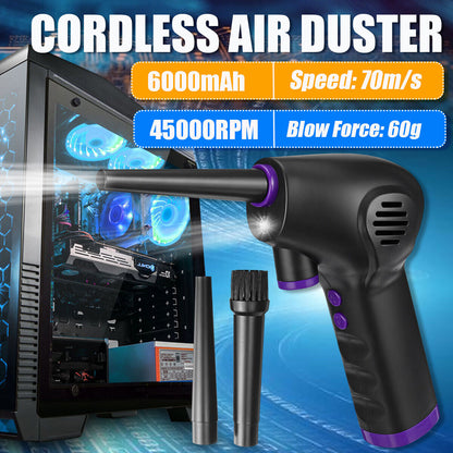 Rechargeable Air Duster with Precision Nozzles Attachments and 15000mAh Battery