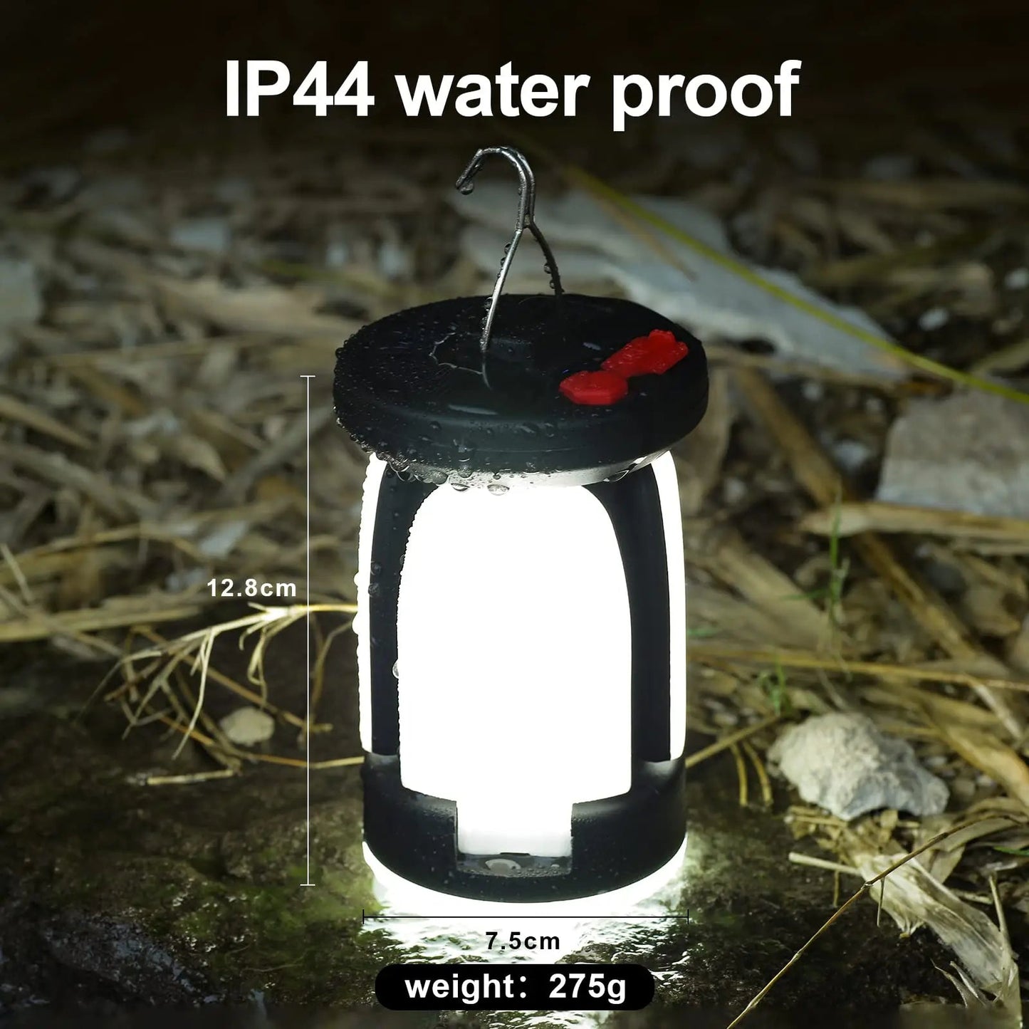 Folding Camping Lantern with Solar and USB Charging, 500 Lumens