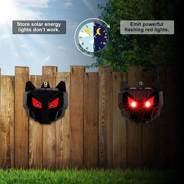 Motion Activated Solar Animal Repeller with Ultrasonic Sound and LED Light, 30ft Range 2PC