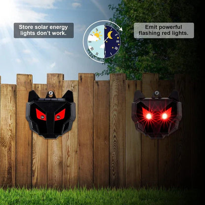 Motion Activated Solar Animal Repeller with Ultrasonic Sound and LED Light, 30ft Range 2PC