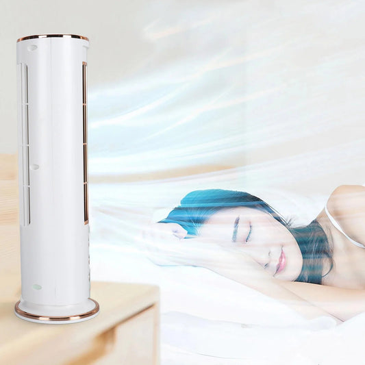 Rechargeable Bladeless Tower Fan with Oscillation and Remote Control