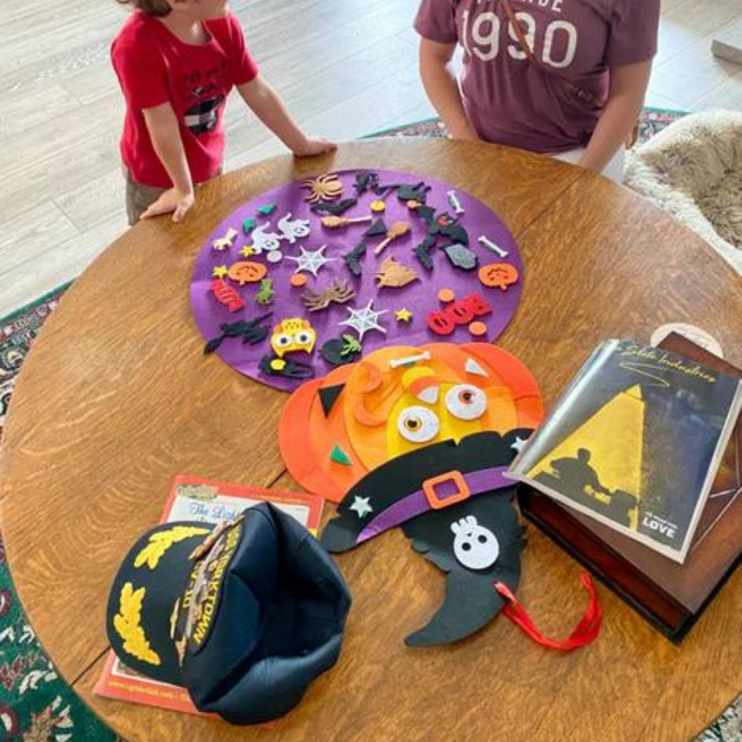 Felt Board Halloween Scene with 50 Plus Mix and Match Pieces for Kids