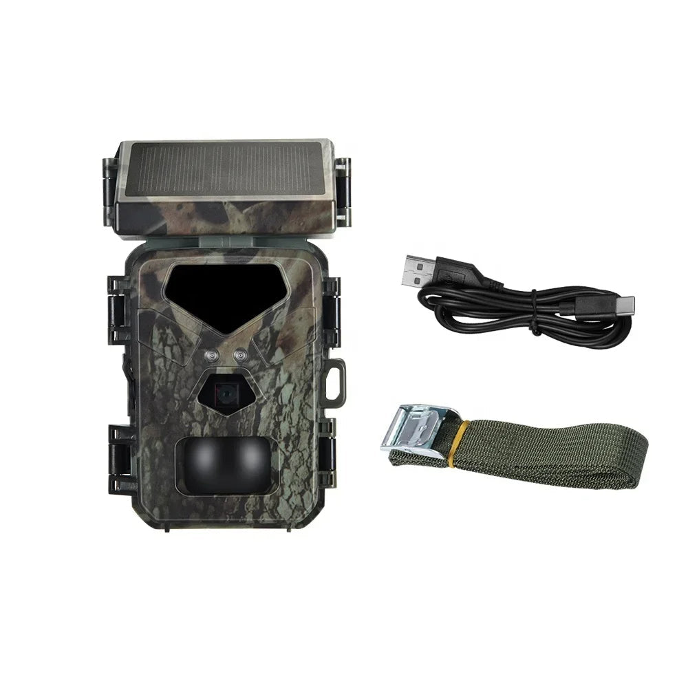Wildlife Trail Camera with Solar Charging and 1080P Video, 65ft Night Vision