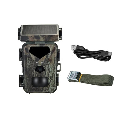 Wildlife Trail Camera with Solar Charging and 1080P Video, 65ft Night Vision