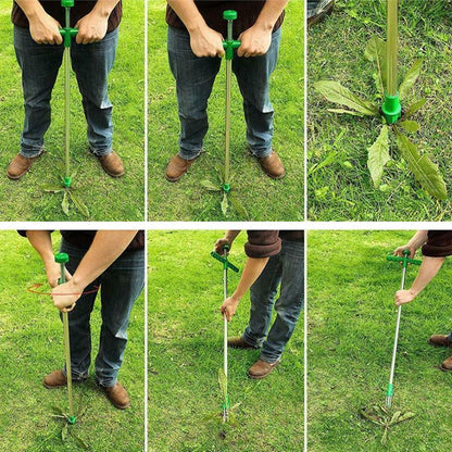 Standing Weed Puller with Three Steel Claws and Foot Pedal