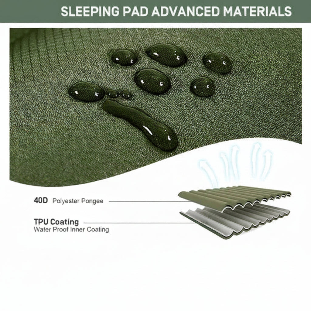 Inflatable Camping Mattress with Built In Foot Pump and Waterproof Fabric