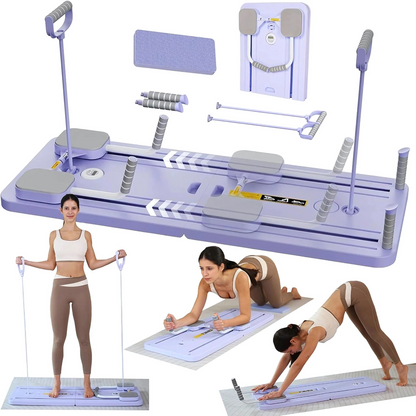 Compact Folding Exercise Board with Resistance Bands for Full Body Training