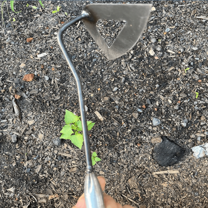 Steel Garden Hoe with Textured Grip and Extension Rod Compatible