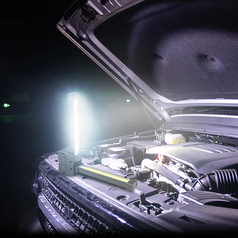 Foldable Work Light with 180-Degree Tilt Head and Seven Brightness Settings