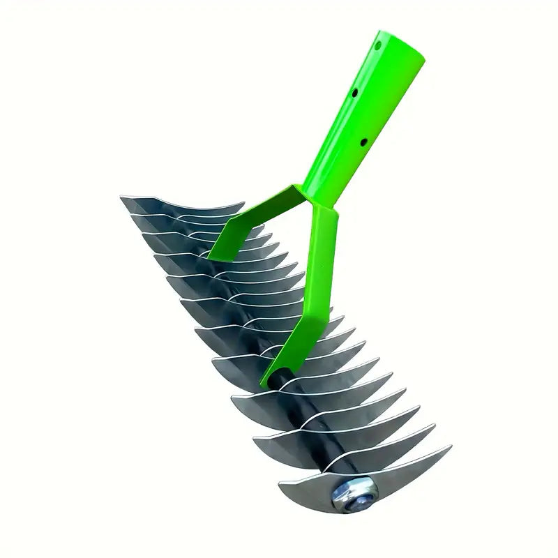Thatch Rake with Stainless Steel Tines and Extended 52.8 Inch Reach, 3-Section Handle