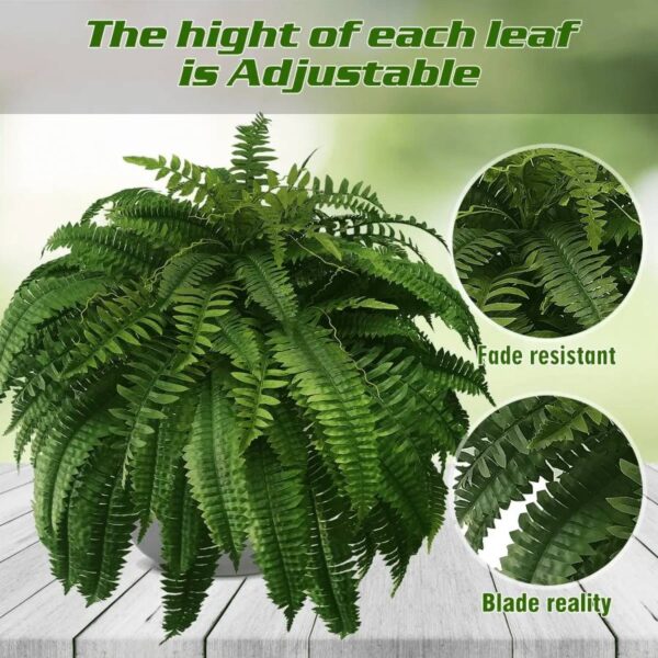 Artificial Boston Fern with 18 Flexible Branches and UV Resistant Coating, 43in Spread