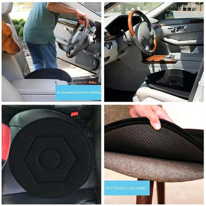 Swivel Seat Cushion with Memory Foam and Grip Base, 360 Degree Rotation